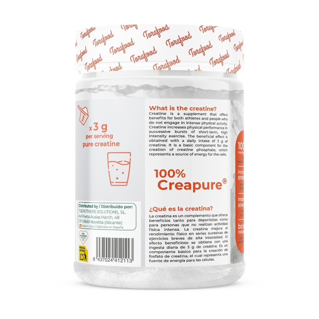 Creatina Creapure Monohidratada Neutra 300g Torafood 2/5