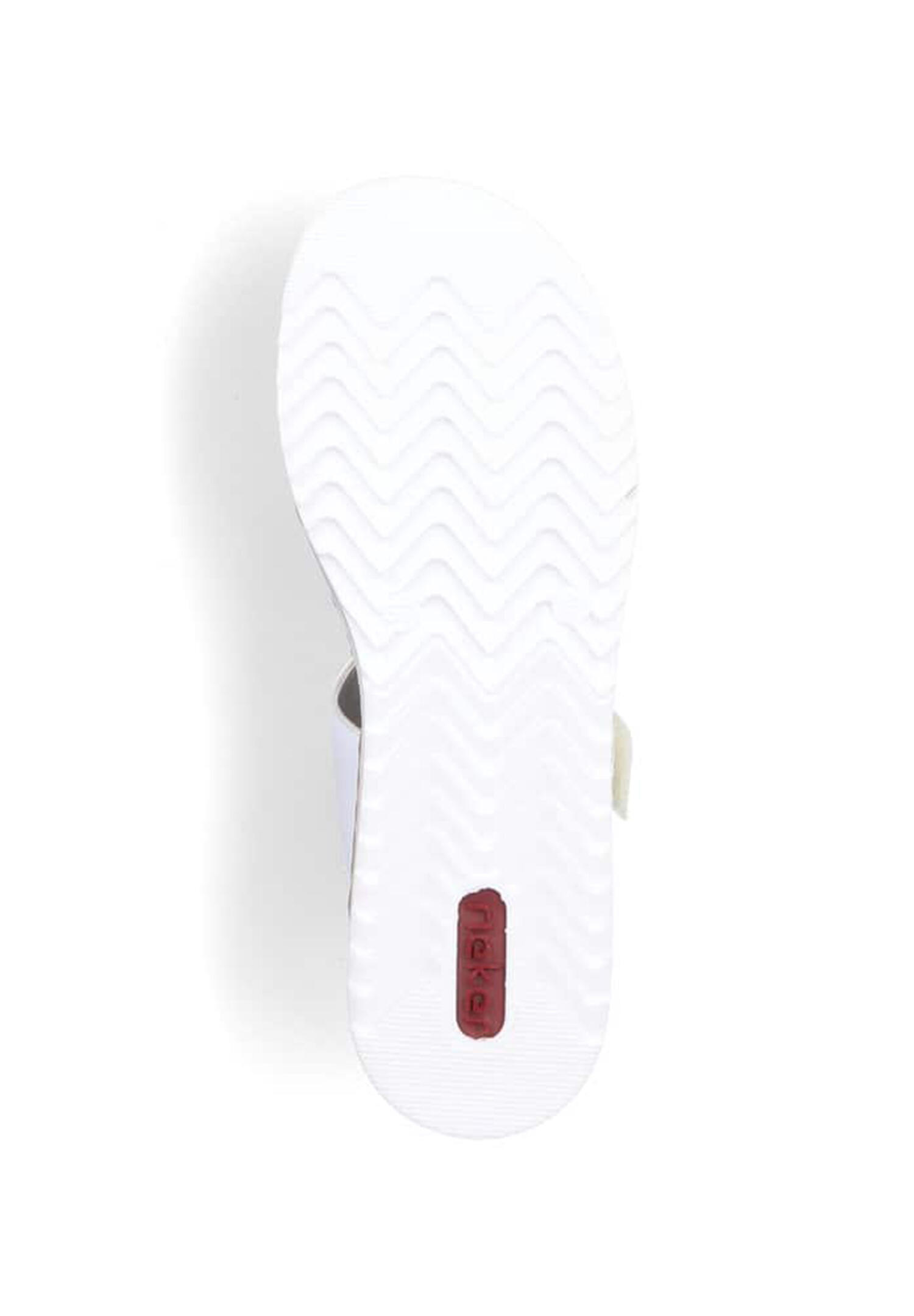 Rieker Damen Pantoletten V0636-80 Keilabsatz Slipper Weiß 5/6