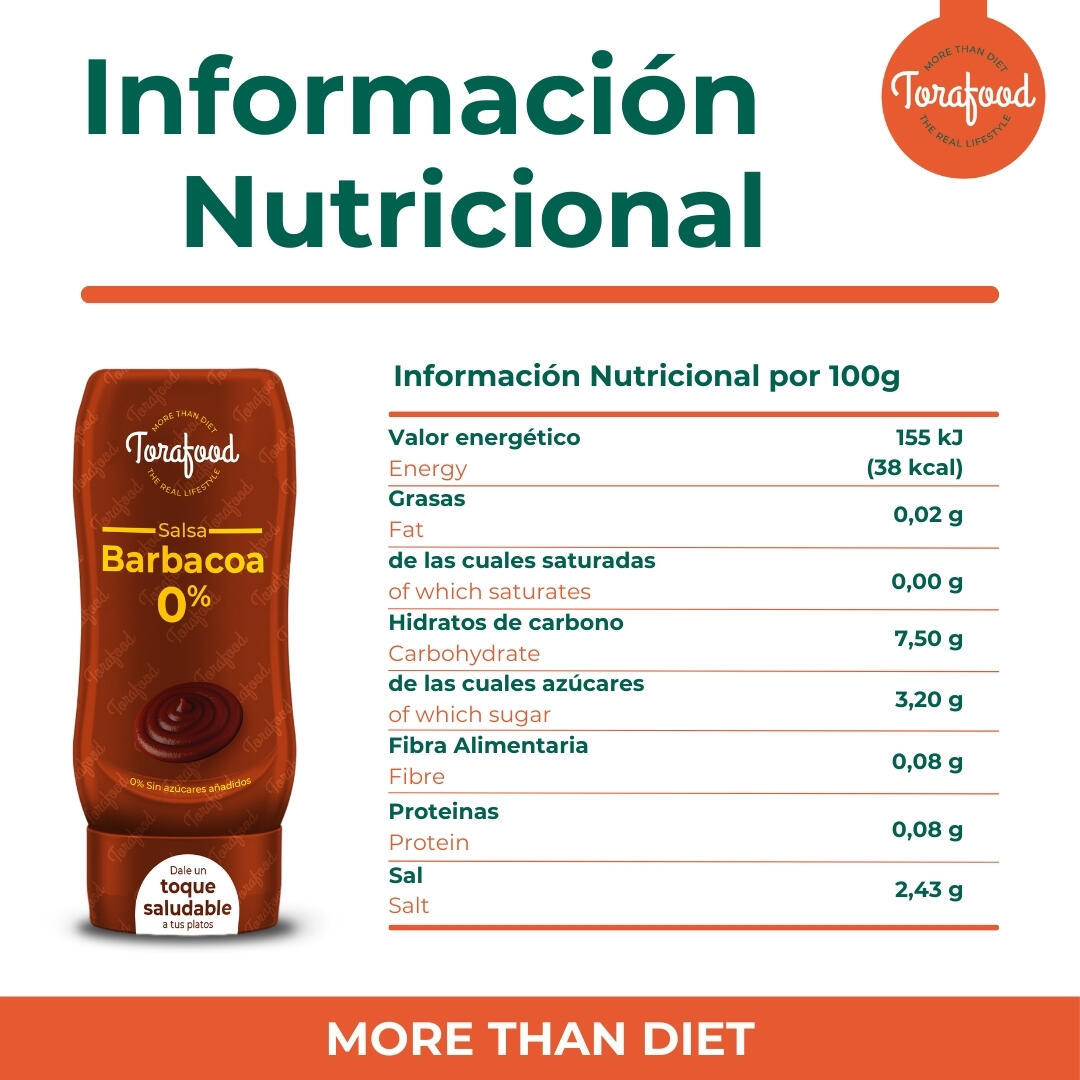 Salsa Zero Barbacoa 330ml Torafood 4/4