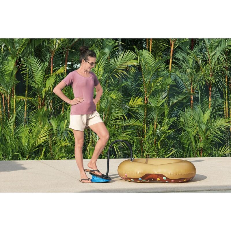Bestway Pompe à pied 1,4L/cycle pour matelas et bouées gonflables - 3 embouts 4/7