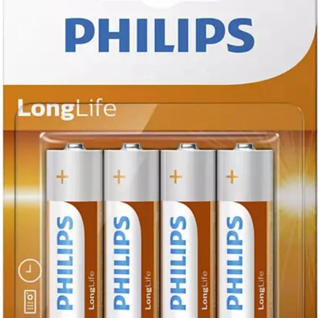 Philips Longlife AA R6 batteries, 12x4pcs