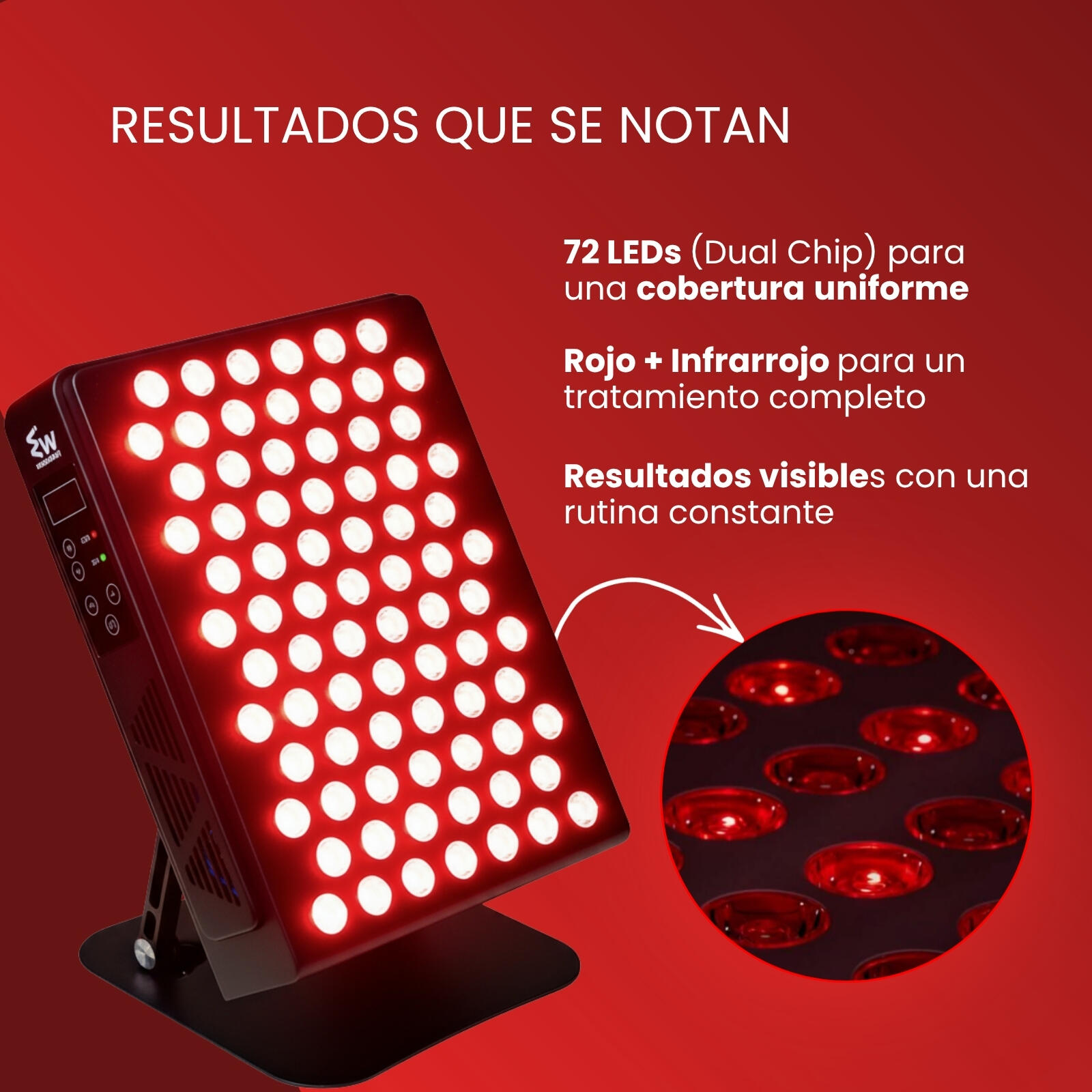 Wellbeinn Redinn Panel | Panel de luz roja 660 nm + 850 nm 7/7