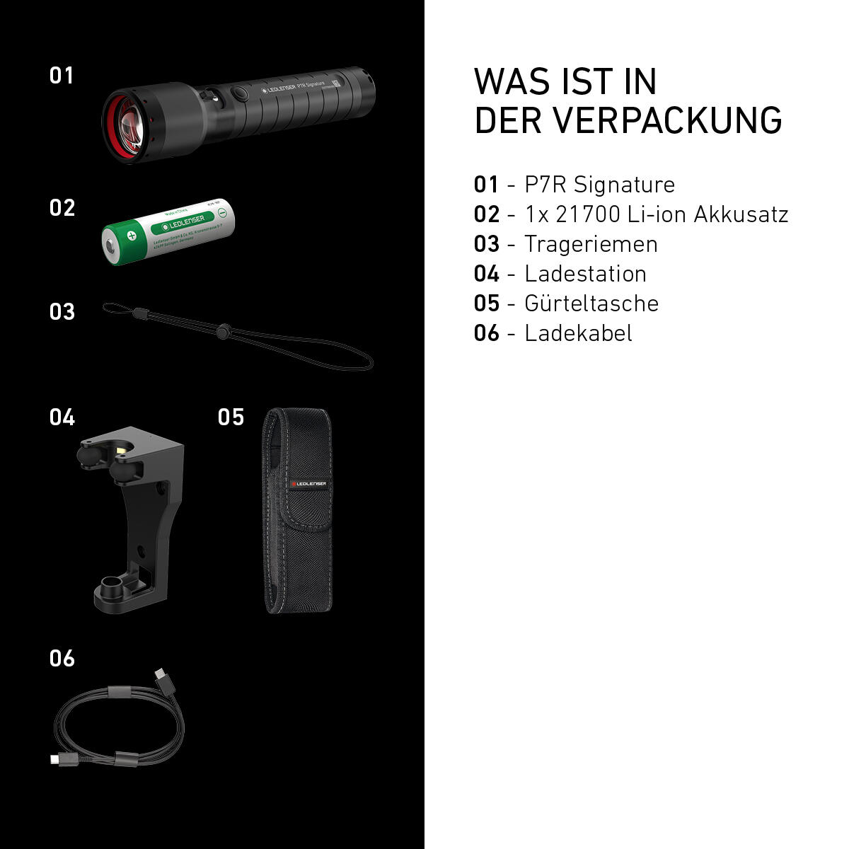 Lampe torche LED rechargeable – 2500lm, IP68, portée 340m, USB-C – P7R SIGNATURE 6/7