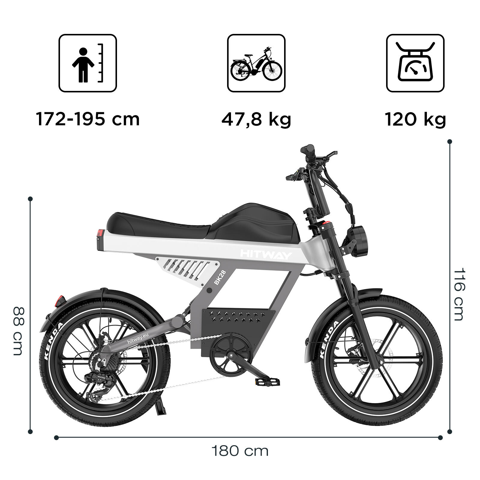 Elektrische fatbike 20” 1200Wh 20×4.5 banden Tektro remmen BK28 7/7