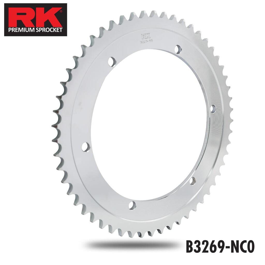 RK 428 Chain Wheel, 55 Teeth, Steel, Silver.