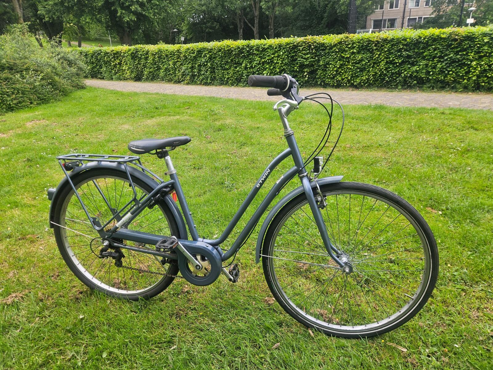Btwin damesfiets 46 cm, blauw - 28" wiel, 7 versnellingen 3/7