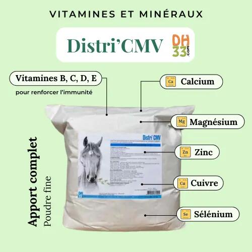 Distri'CMV - Complément pour chevaux et poneys - 5kg 3/4
