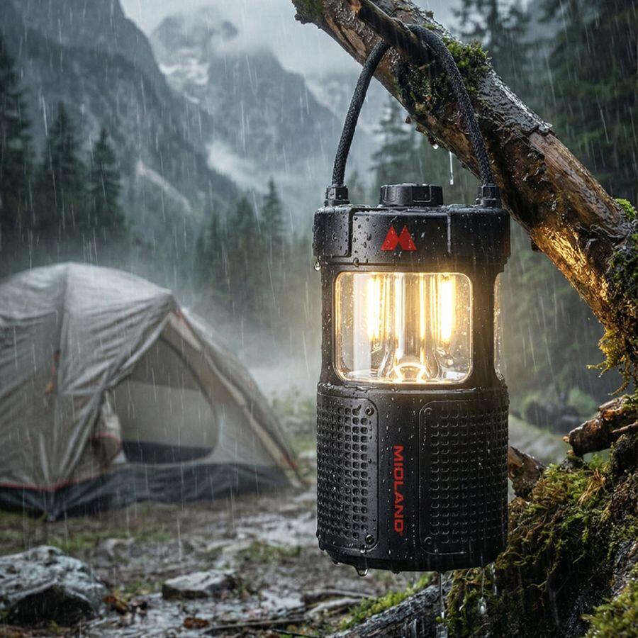 Midland ER Lantern - Lanterne LED chaud/froid, Bluetooth, IPX6, 14 h d'autonomie 7/7
