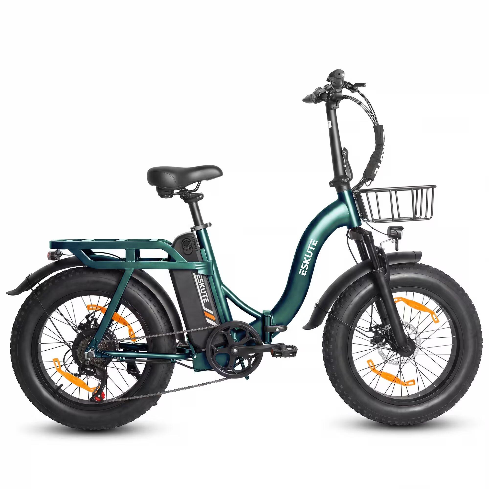 ESKUTE D202 Bicicletta Elettrica Pieghevole 48V 20.8Ah Pneumatici 20x4 4/4