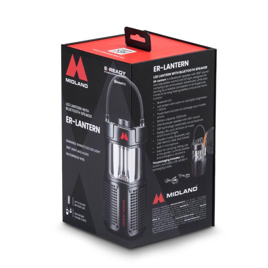 Midland ER Lantern - Lanterne LED chaud/froid, Bluetooth, IPX6, 14 h d'autonomie 5/7