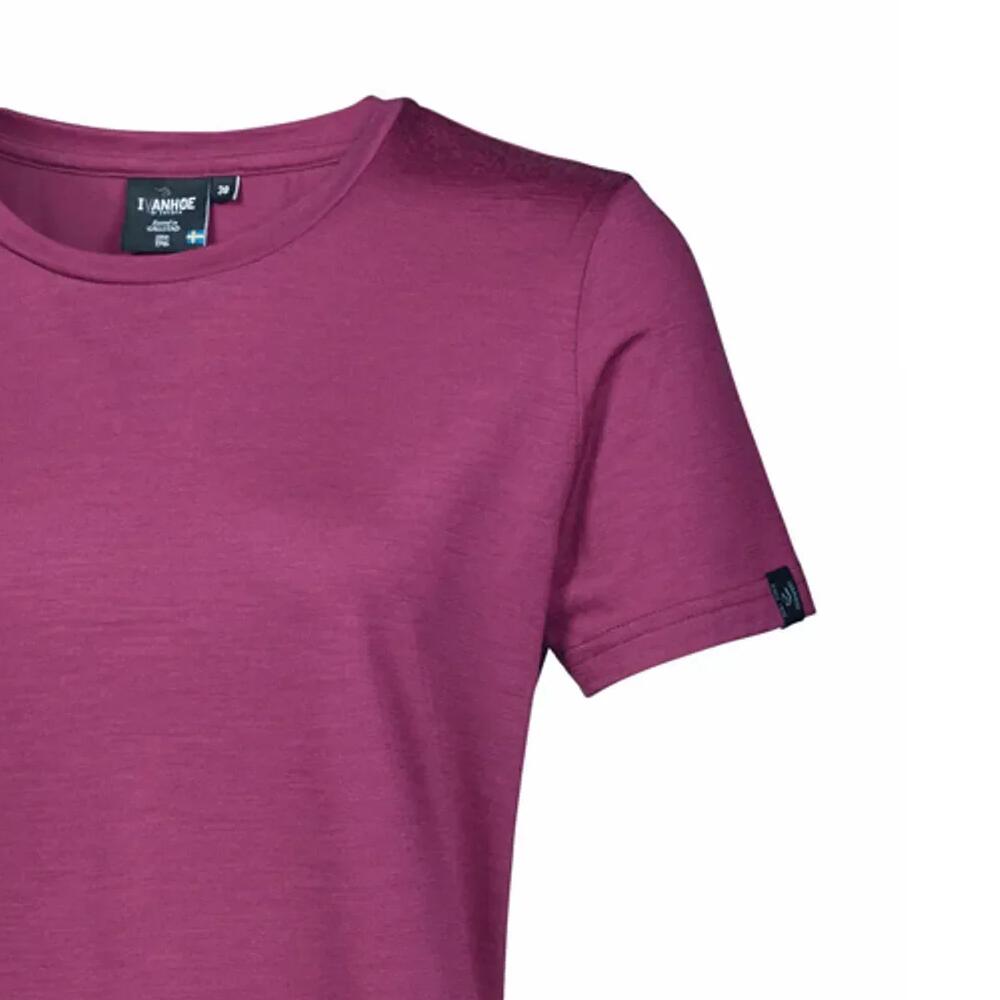 T-shirt UW Cilla Lilac pour femme - 100 % laine mérinos - Rose 4/5
