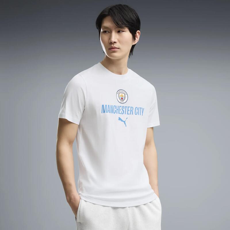 Tricou bărbați logo Manchester City, ftblCulture, alb PUMA