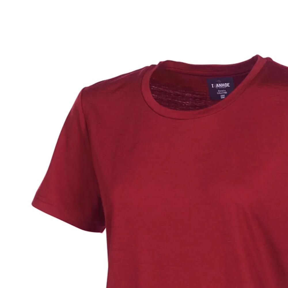 T-shirt UW Cilla Royal Cherry pour femme - 100 % laine mérinos - Rouge 4/5