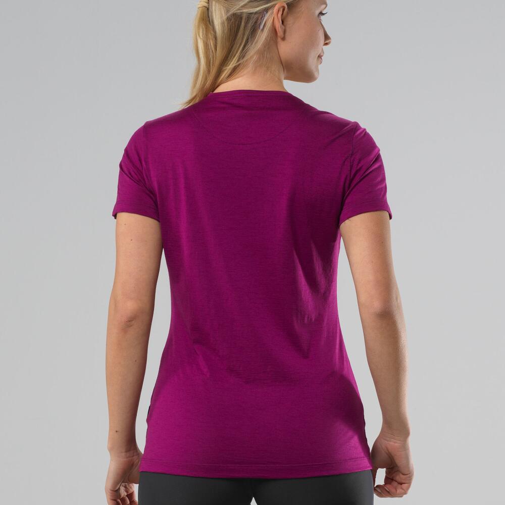 Korte mouwen shirt dames Merino Light Bordeaux - Rood 4/5