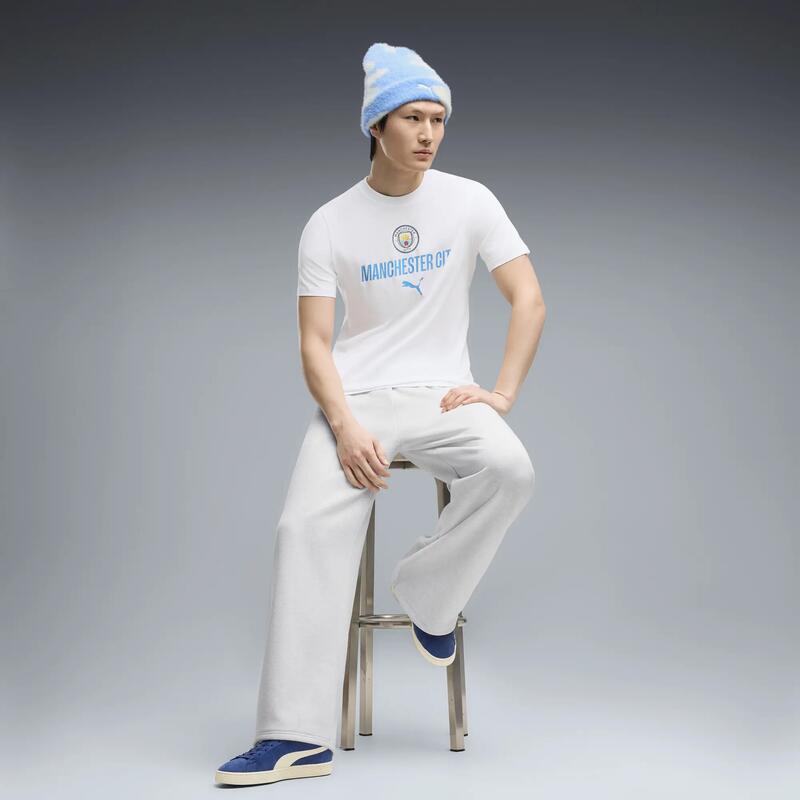 Tricou bărbați logo Manchester City, ftblCulture, alb PUMA