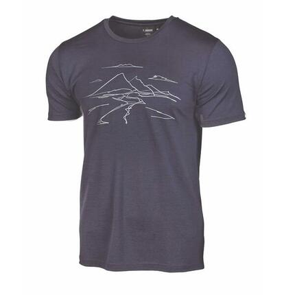 T-shirt UW Ceasar Mountain homme – 100% laine mérinos extra fine – Bleu