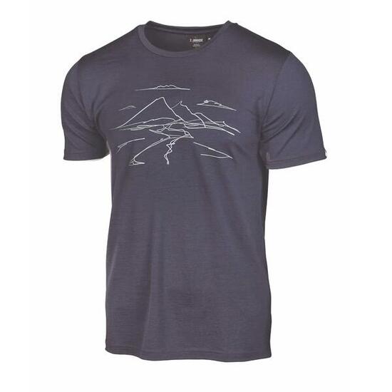 T-shirt UW Ceasar Mountain homme – 100% laine mérinos extra fine – Bleu