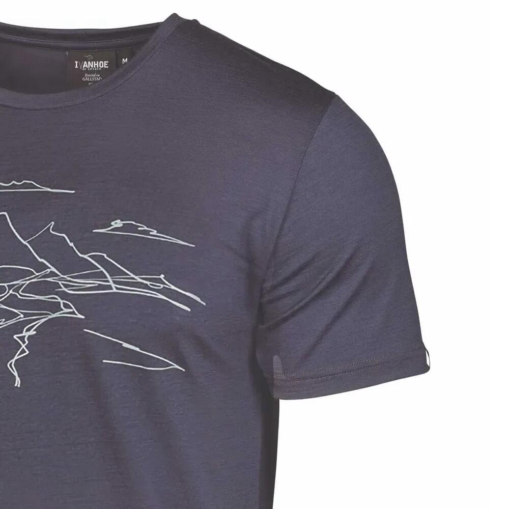 T-shirt UW Ceasar Mountain uomo – 100% lana merino extra fine – Blu 4/5