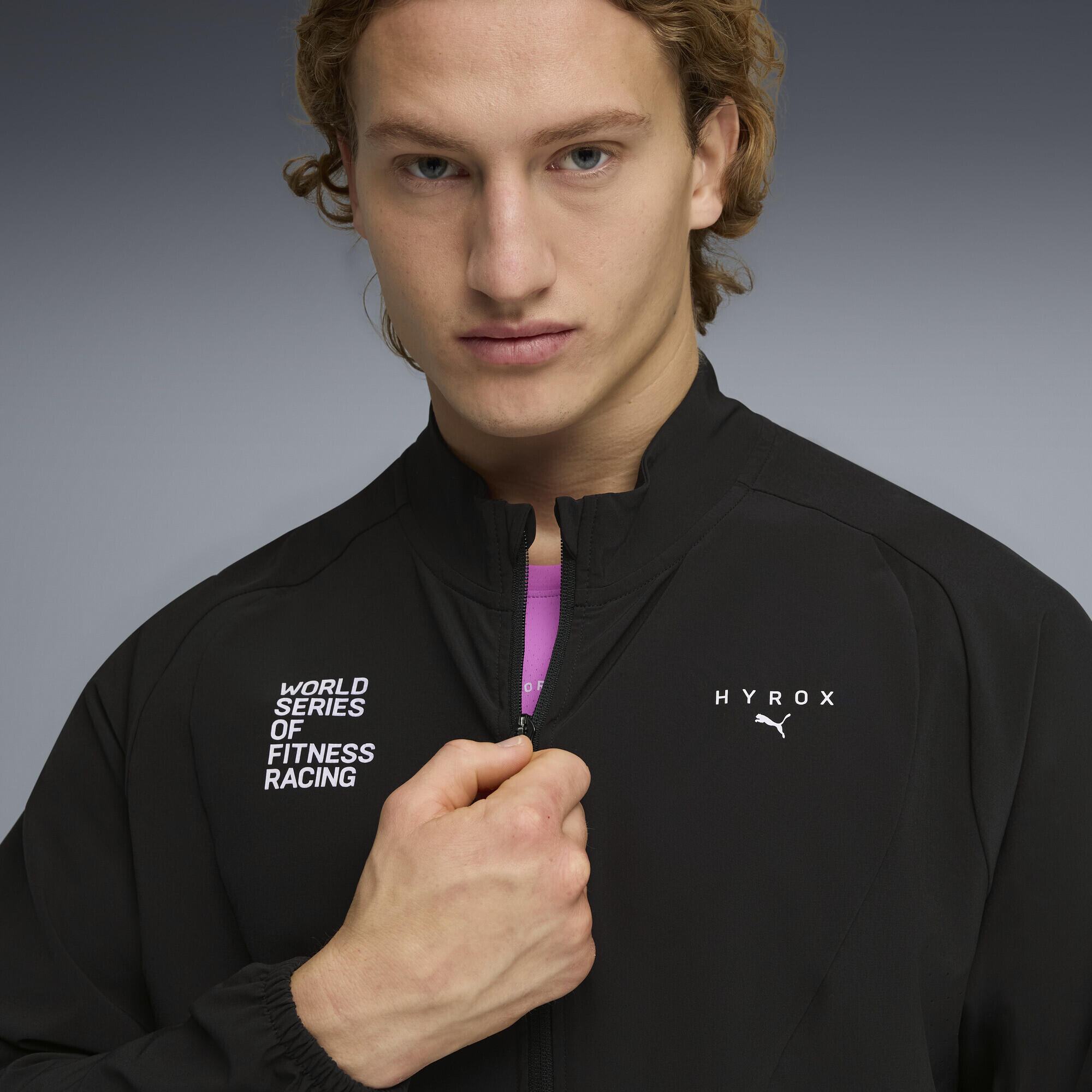 PUMA x HYROX DRYELITE Warm-Up jack voor heren PUMA 3/6