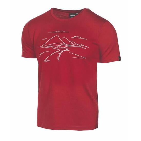 T-shirt homme UW Ceasar Mountain – 100% laine mérinos extra fine – Rouge