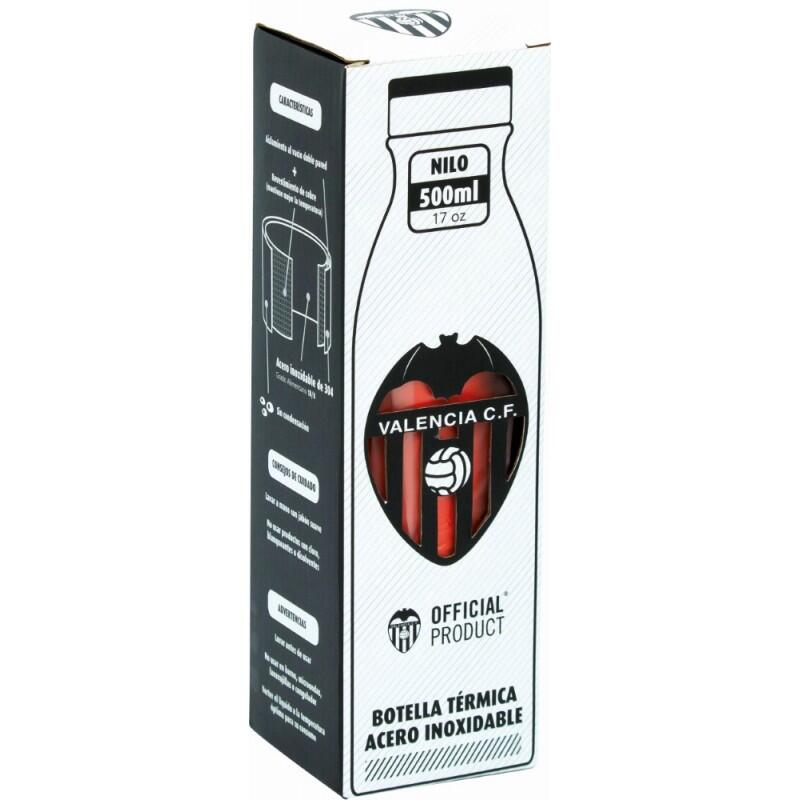 Botella térmica 500 ml naranja Valencia CF frío 48h calor 24h 5/6