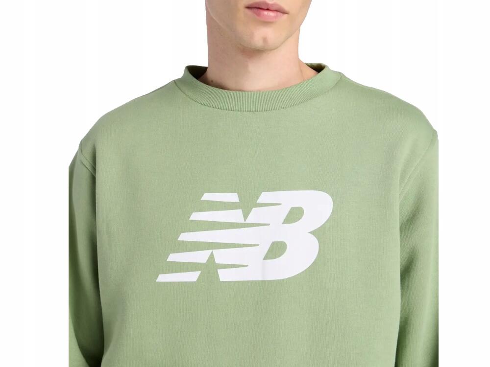 BLUZA męska NEW BALANCE MT43905AAR bez kaptura klasyczna zielona M 6/7