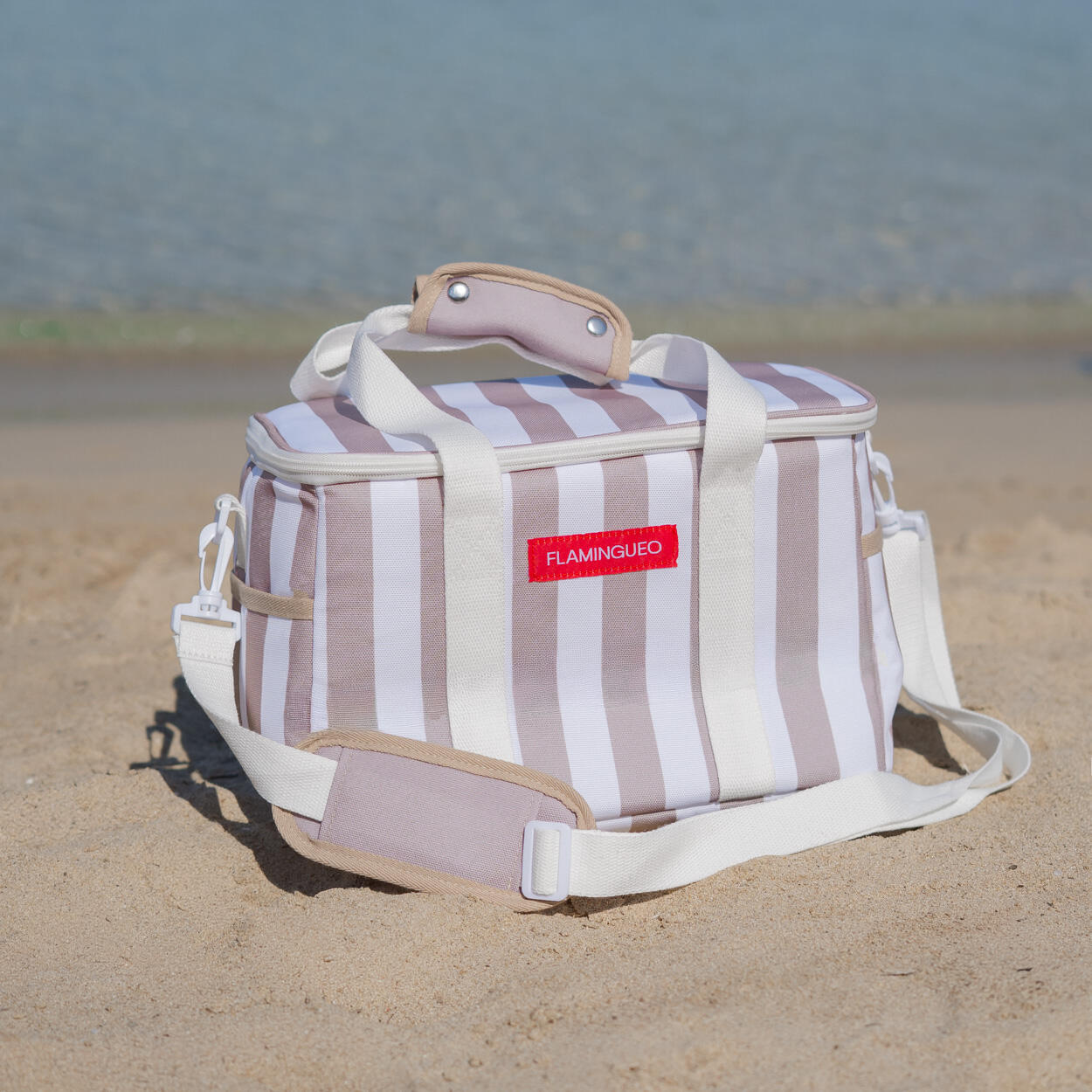 Flamingueo sac glacière thermique compact 12l beige 2/6