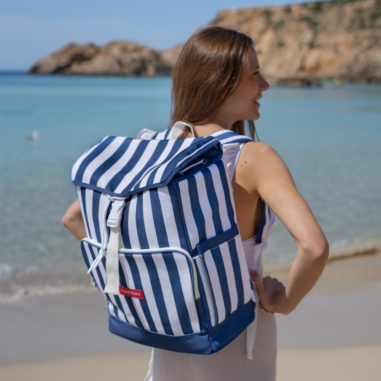 Flamingueo sac à dos glacière thermique 25l conserve froid 6h bleu 2/7