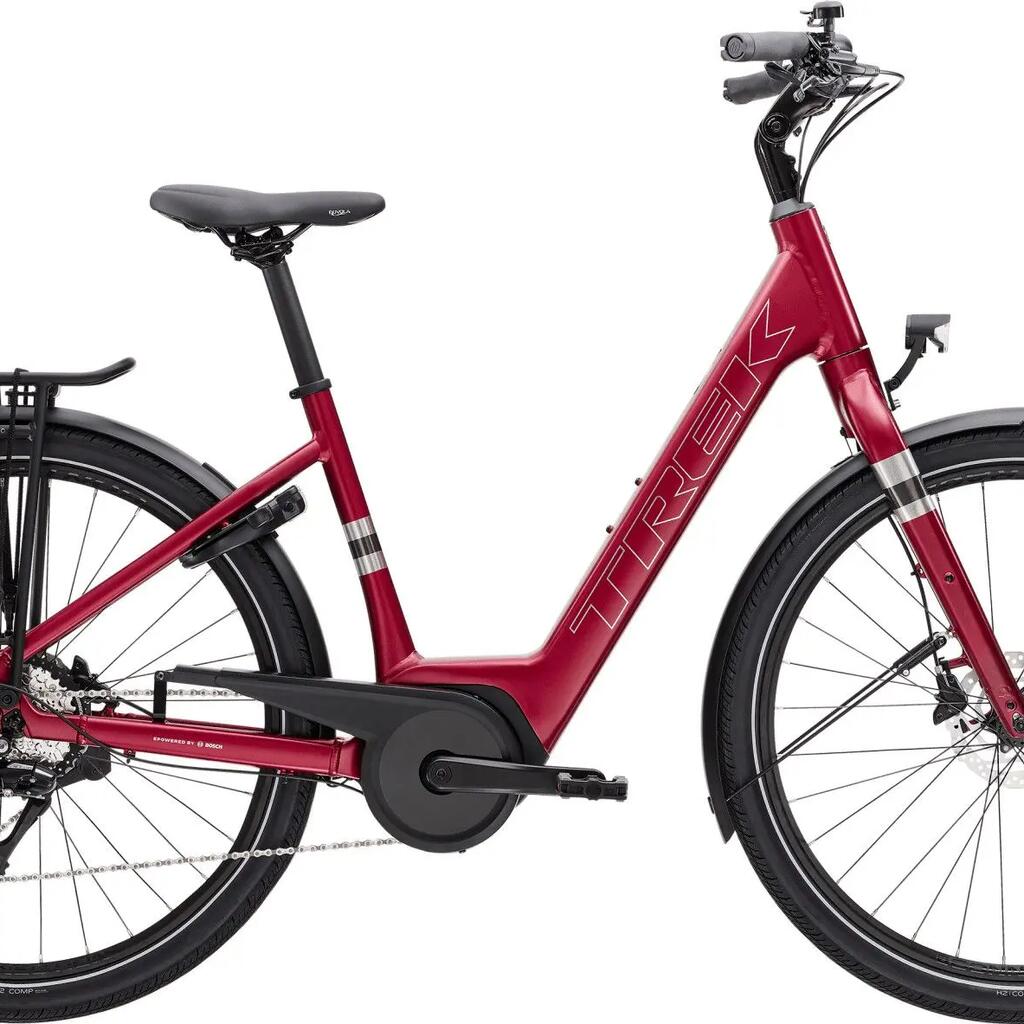 Trek Verve+ 1 Lowstep 400Wh Electric City Bike Shimano Acera 8S Red 2024
