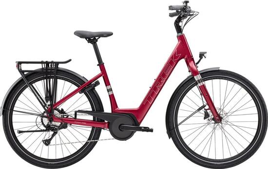 Vélo de Ville Électrique Trek Verve+ 1 Lowstep 400Wh Shimano Acera 8V Rouge