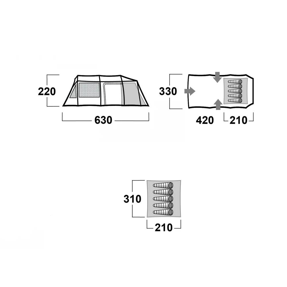 Caravan 17 Dural - tente familiale - 5 personnes - Vert 4/5