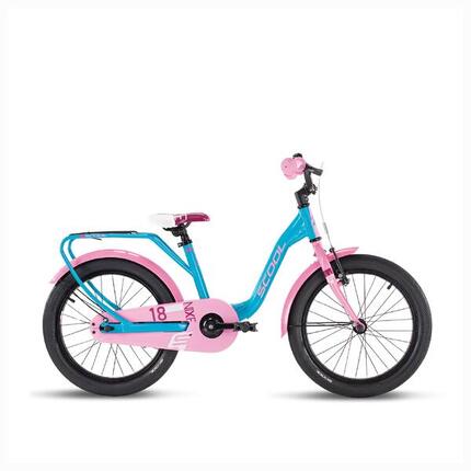 niXe, 18 Zoll Kinderfahrrad, 1-Gang, Türkis/Rosa, 110–125 cm, 5–7 Jahre