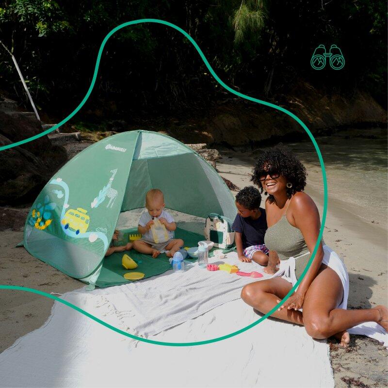 Tenda abrigo solar UPF50+ instantânea para criança 2 lugares - Verde 7/7