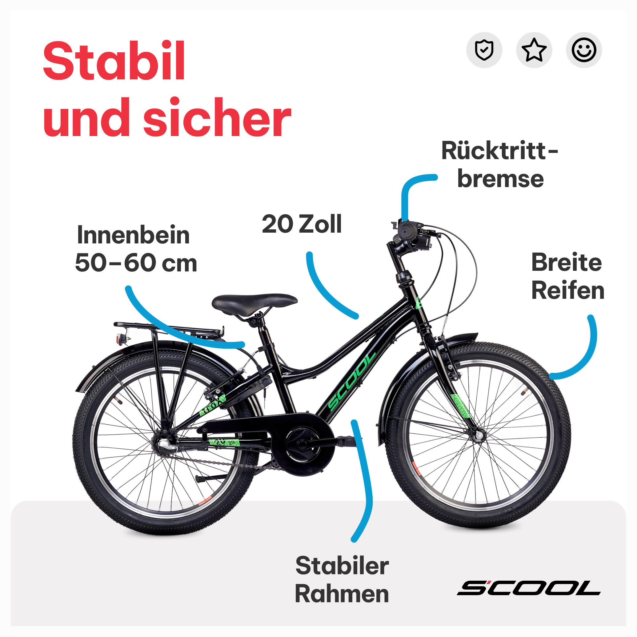 Kinderfiets S'COOL troX N3-3 versnellingen unisex terugtraprem 5/7