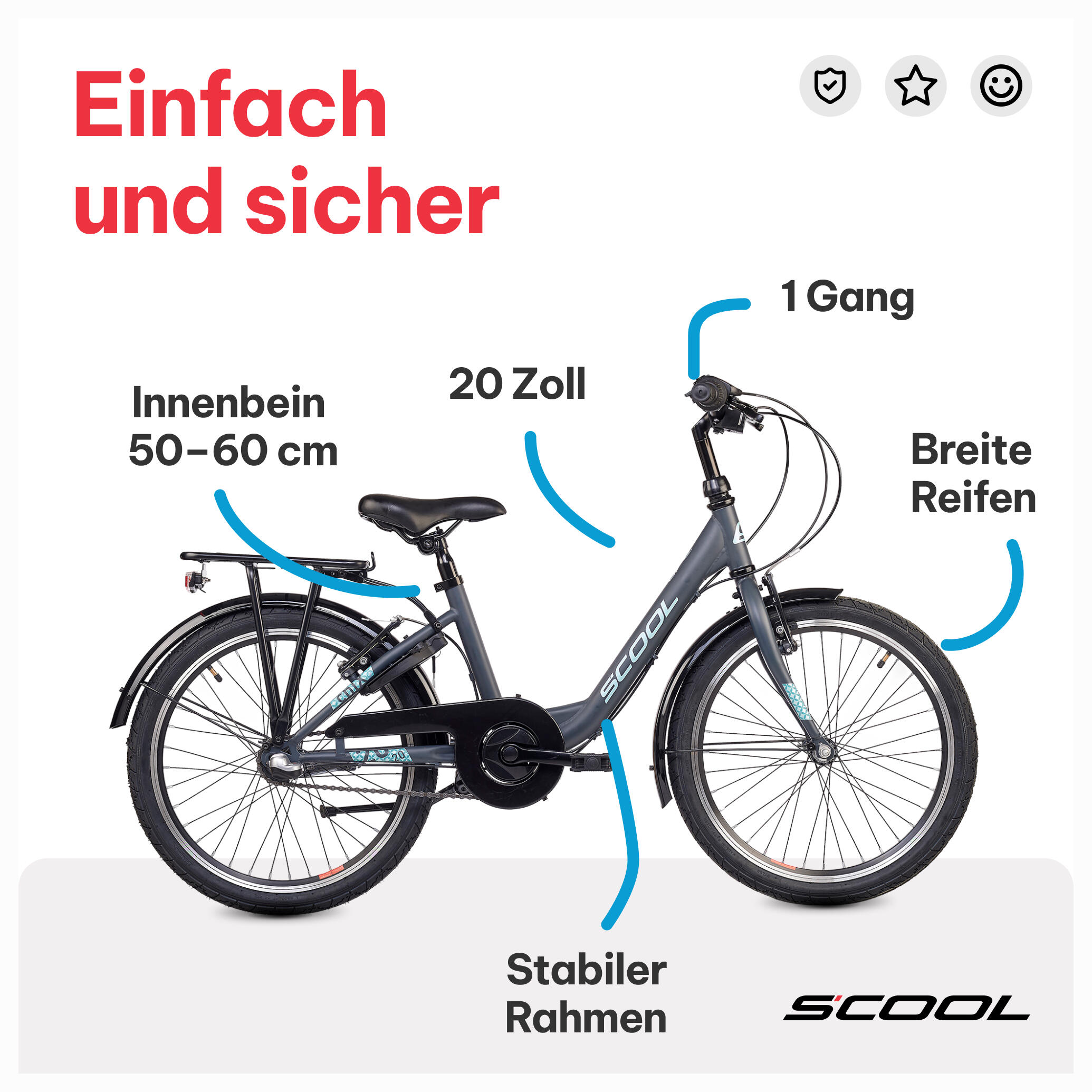 Kinderfiets voor meisjes SCOOL chiX-N3-3 versnellingen-Coral-Dark-Red-Terugtrapr 5/7