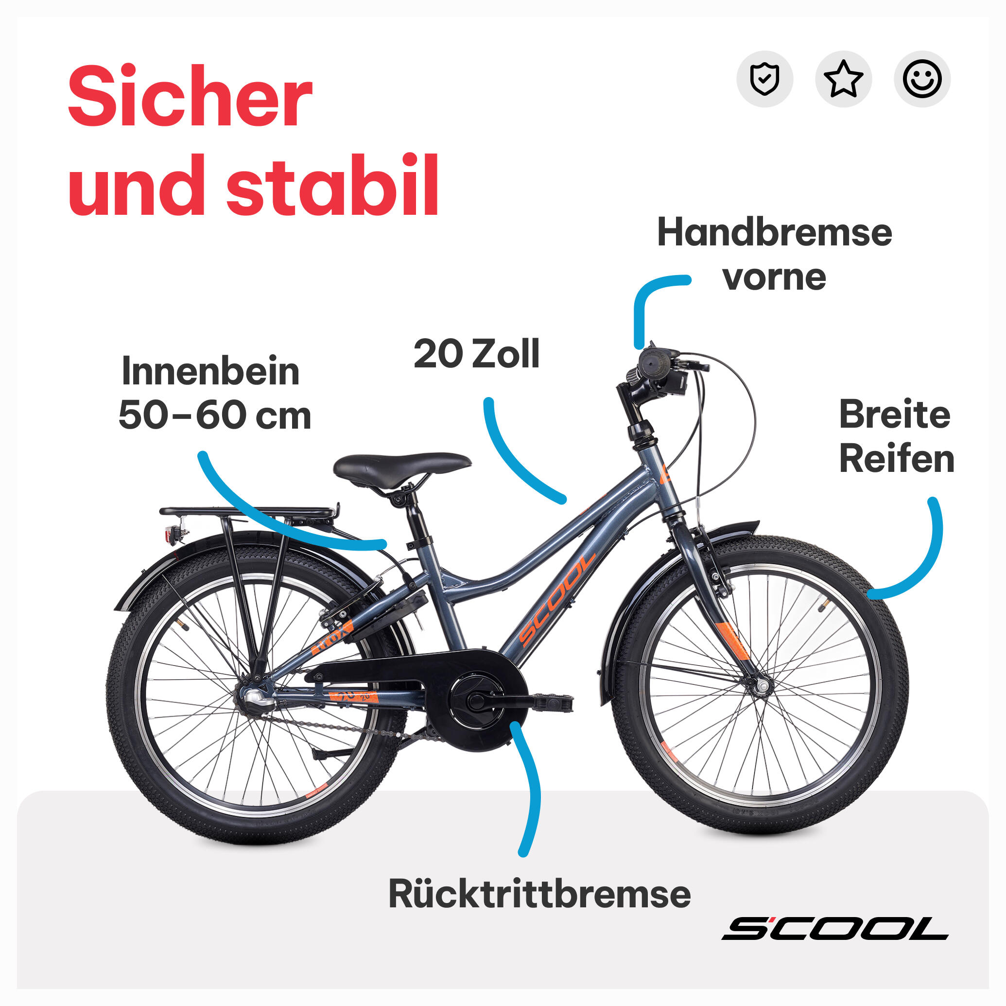 Kinderfiets S'COOL troX N3-3 versnellingen unisex terugtraprem 5/7
