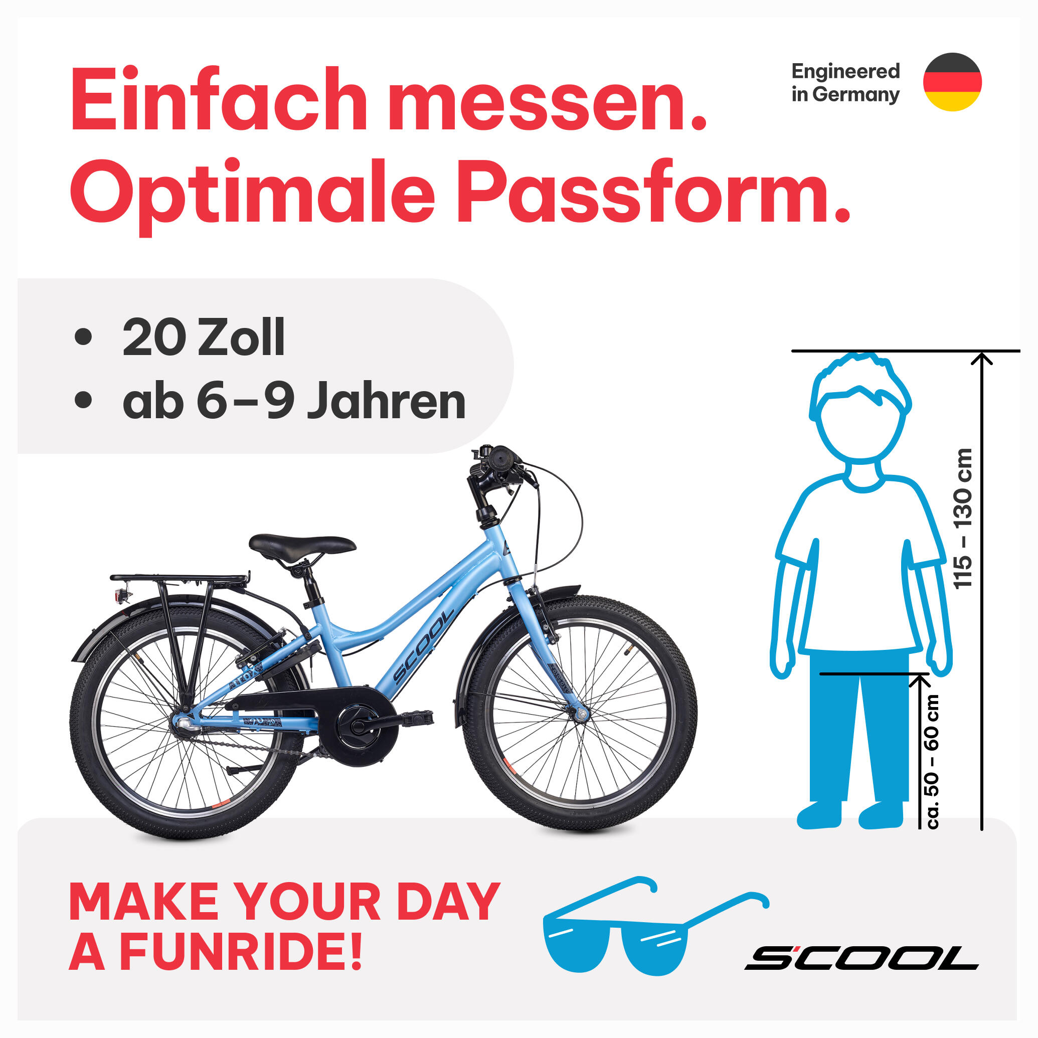 troX, 20 Zoll Kinderfahrrad, 3-Gang, Hellblau/Dunkelblau, 115–130 cm, 6–9 Jahre 2/7