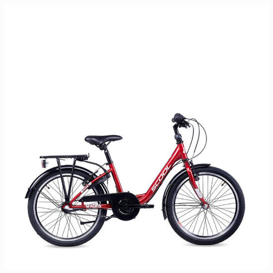 chiX, 20 Zoll Kinderfahrrad, 3-Gang, Rot/Weiß, 115–130 cm, 6–9 Jahre
