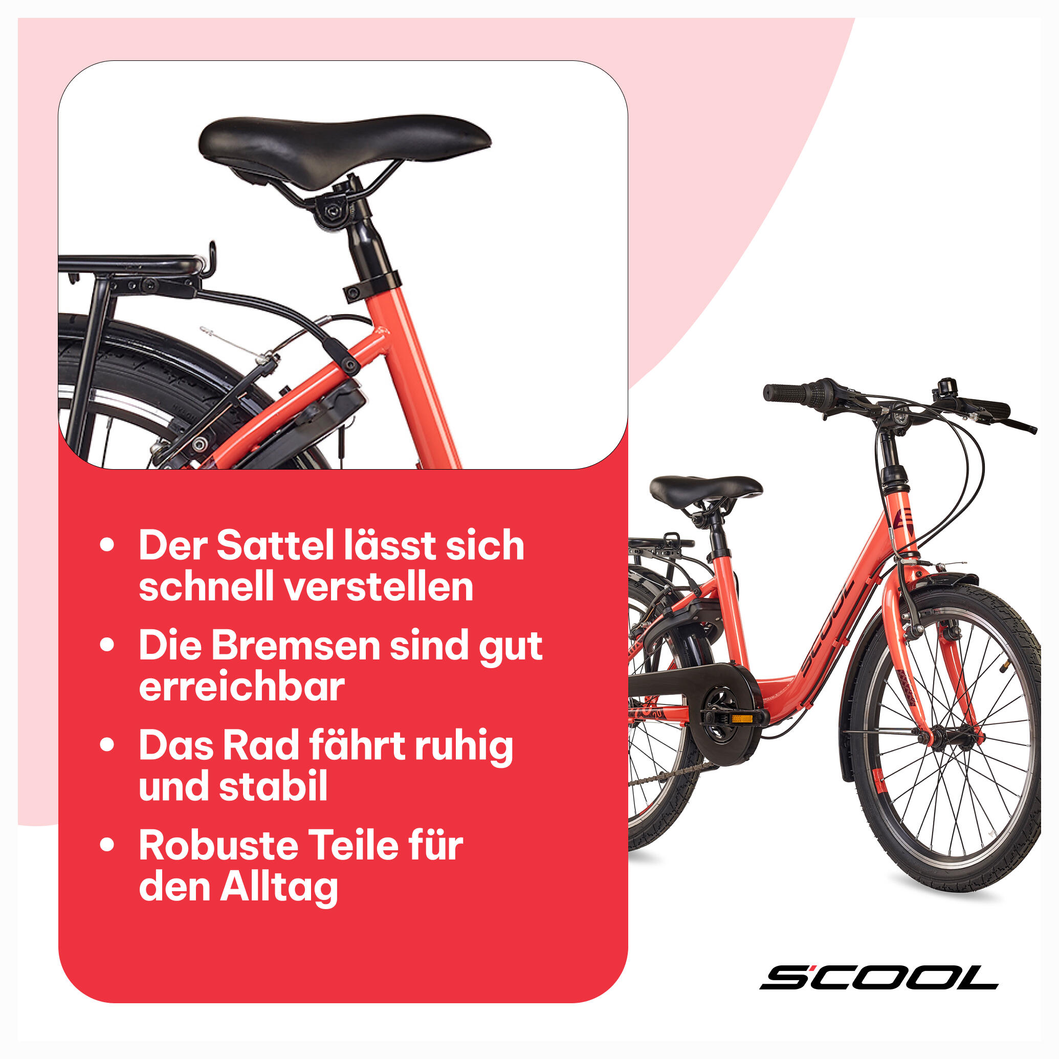 chiX, 20 Zoll Kinderfahrrad, 6-Gang, Koralle/Dunkelrot, 115–130 cm, 6–9 Jahre 7/7
