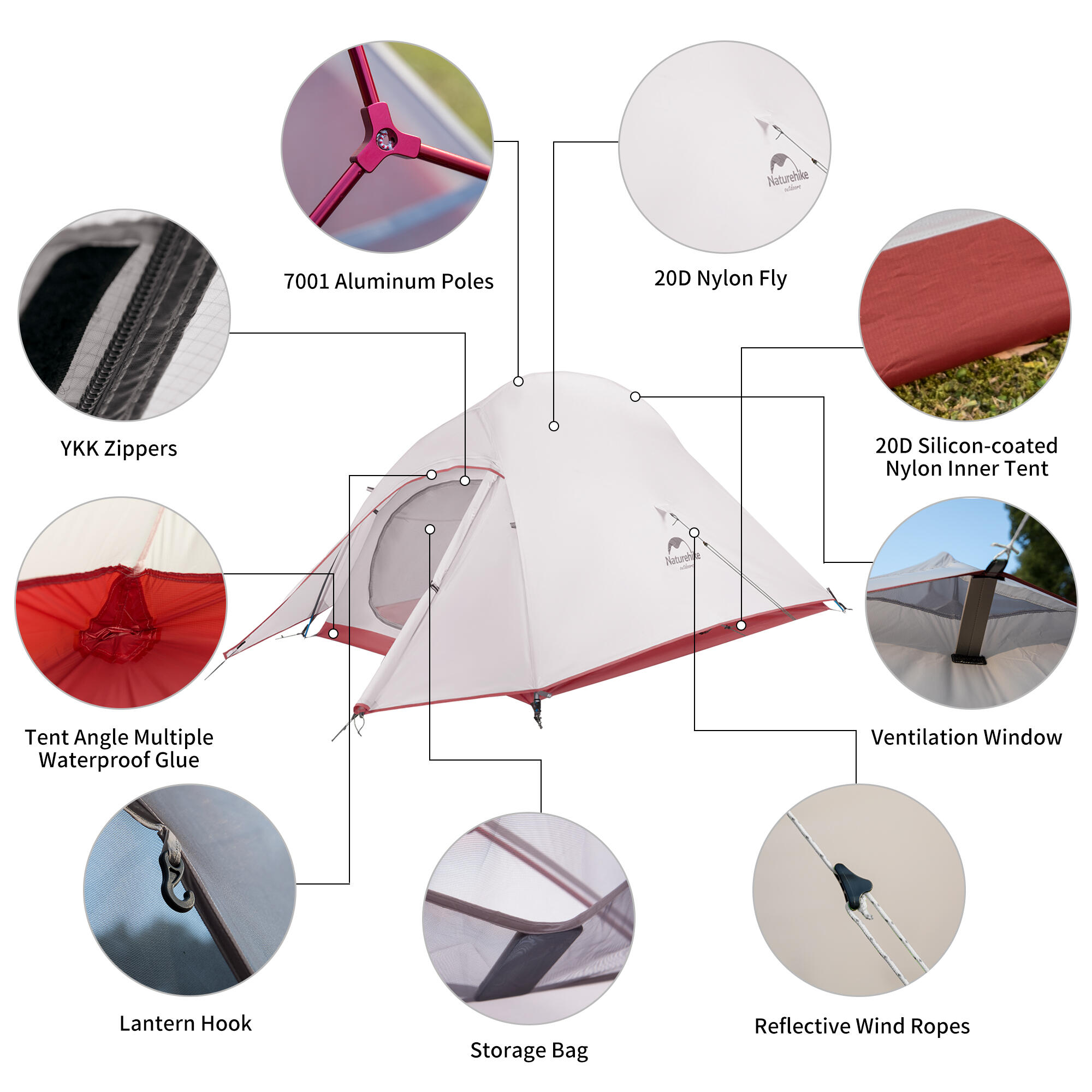 Cloud up 2 ultralight 20D tent - grey 5/7