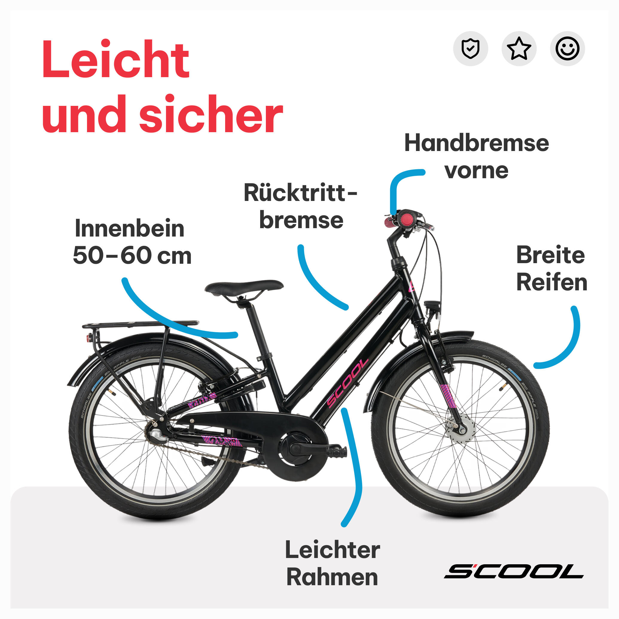 chiX pro jeugdfiets 20 inch / 24 inch / 26 inch – 3-versnellings naafversnelling 5/7