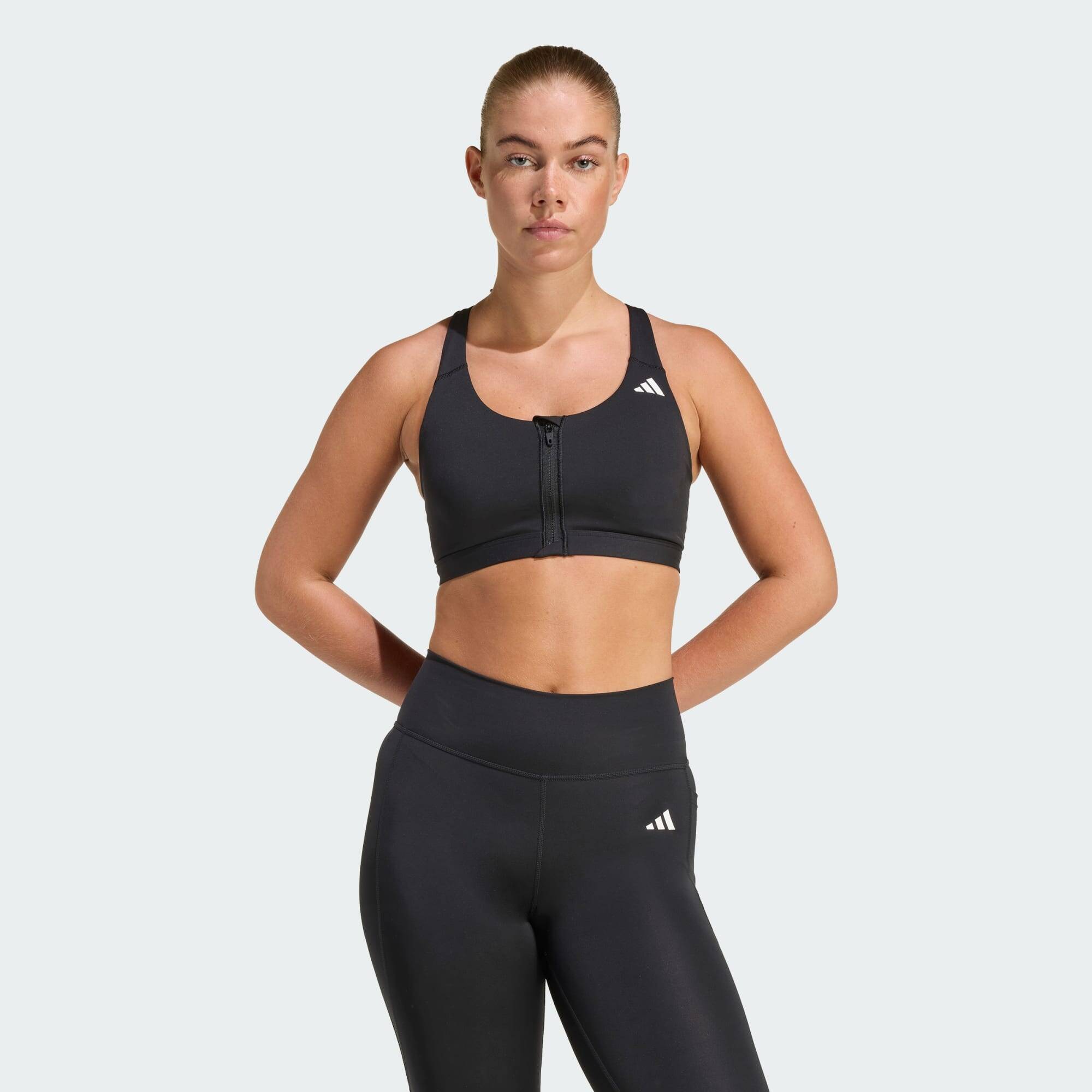 Adidas OPT ESS ZIP MS Women Training Bra Black -  3