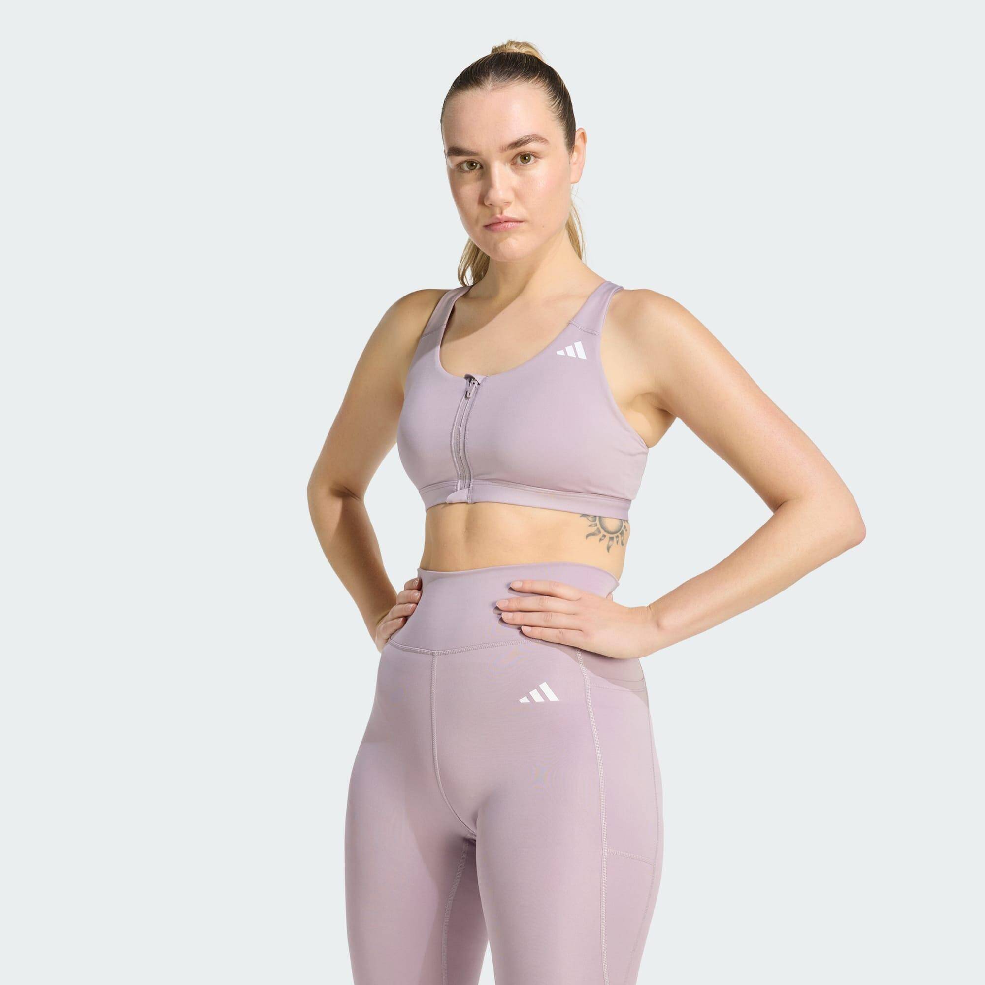 Adidas OPT ESS ZIP MS Women Training Bra Purple -  3