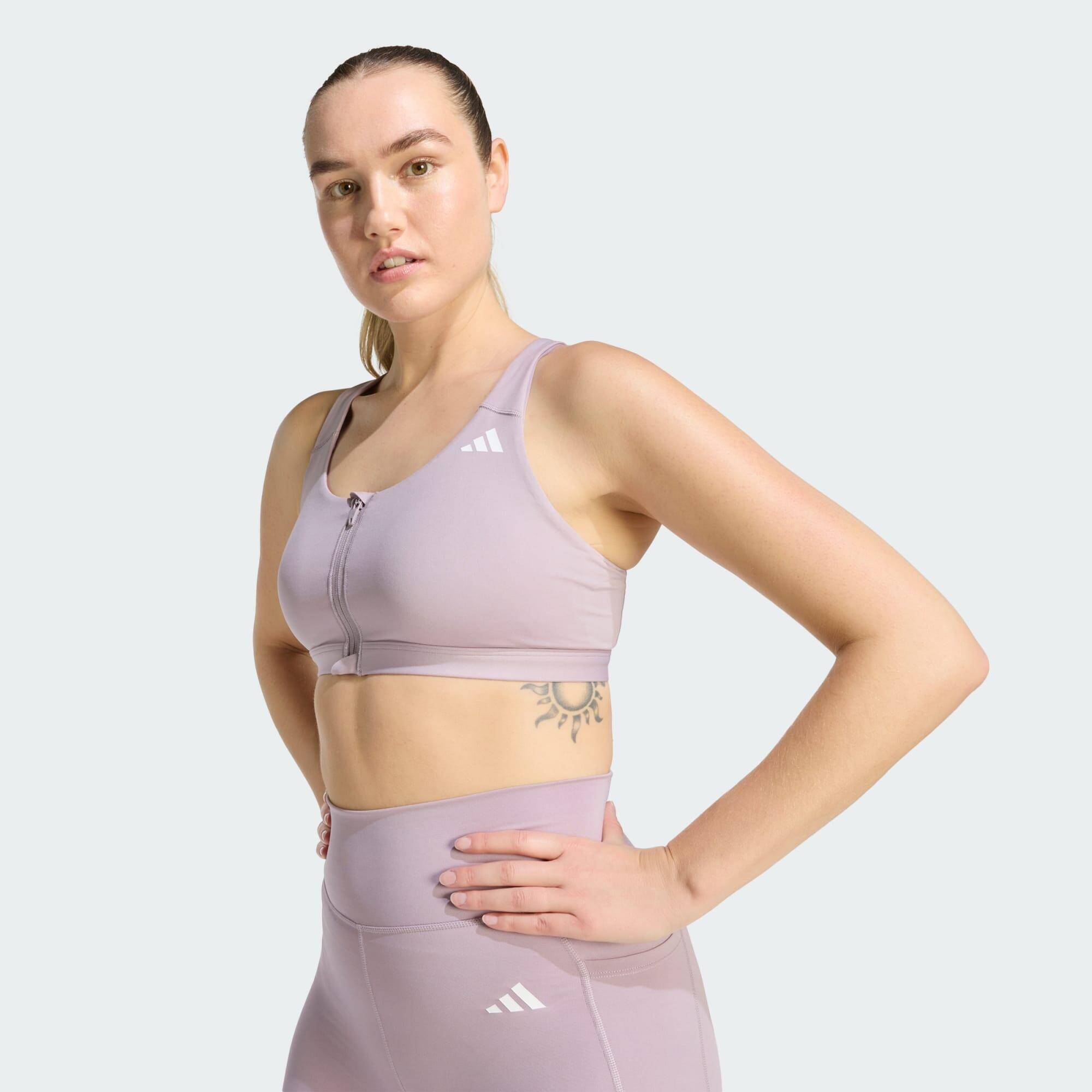 Adidas OPT ESS ZIP MS Women Training Bra Purple -  5