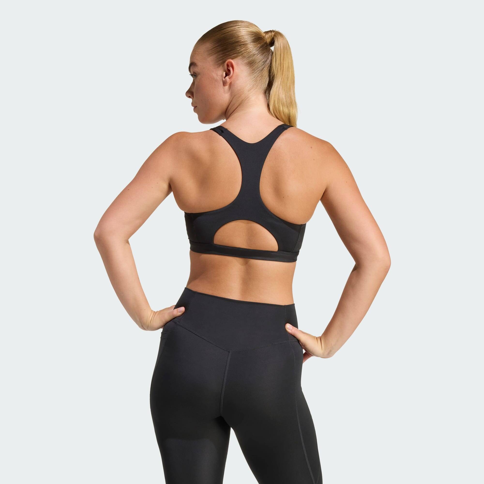 Adidas OPT ESS ZIP MS Women Training Bra Black -  4