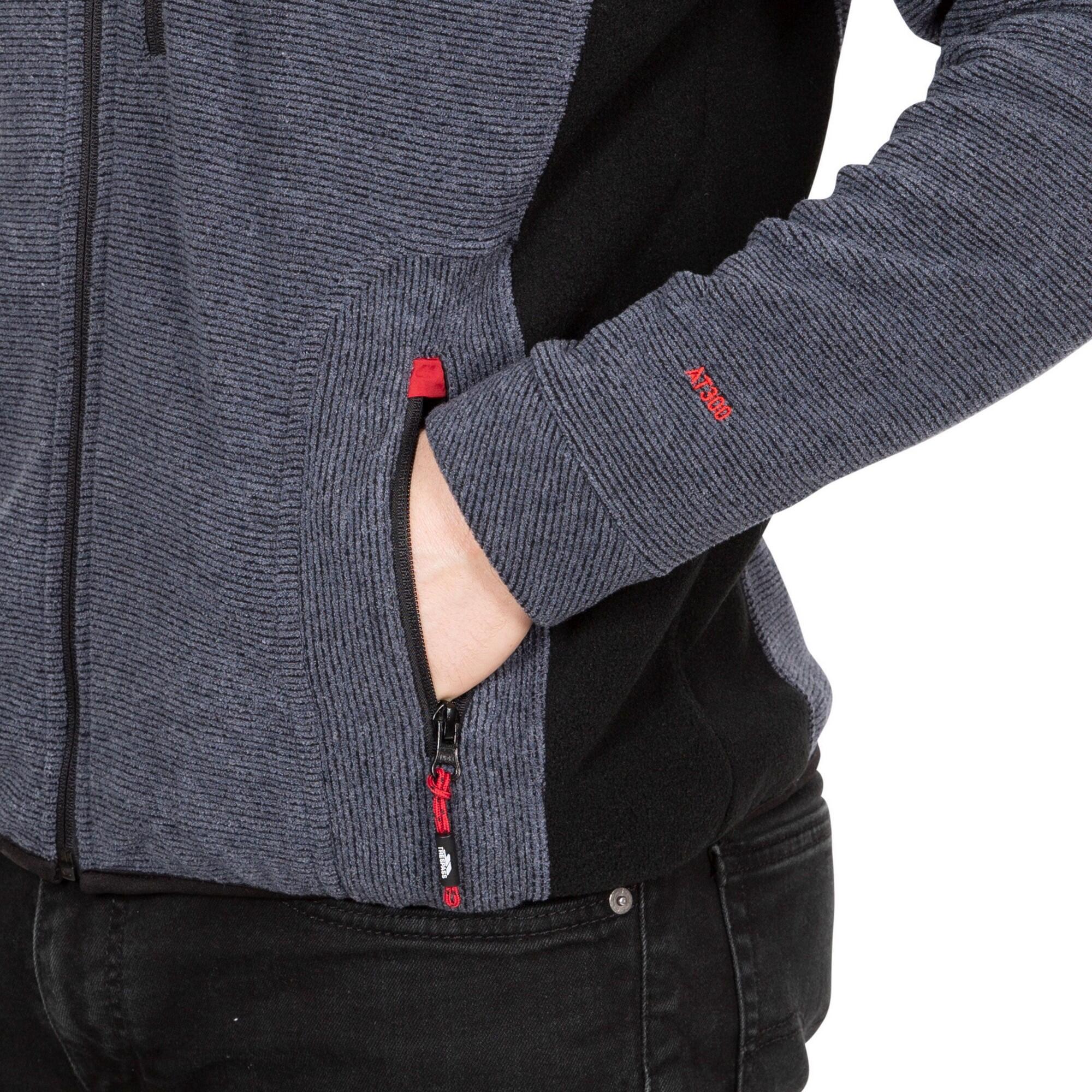 Giacca In Pile Uomo Trespass Jynx Strisce Navy Blu 4/5