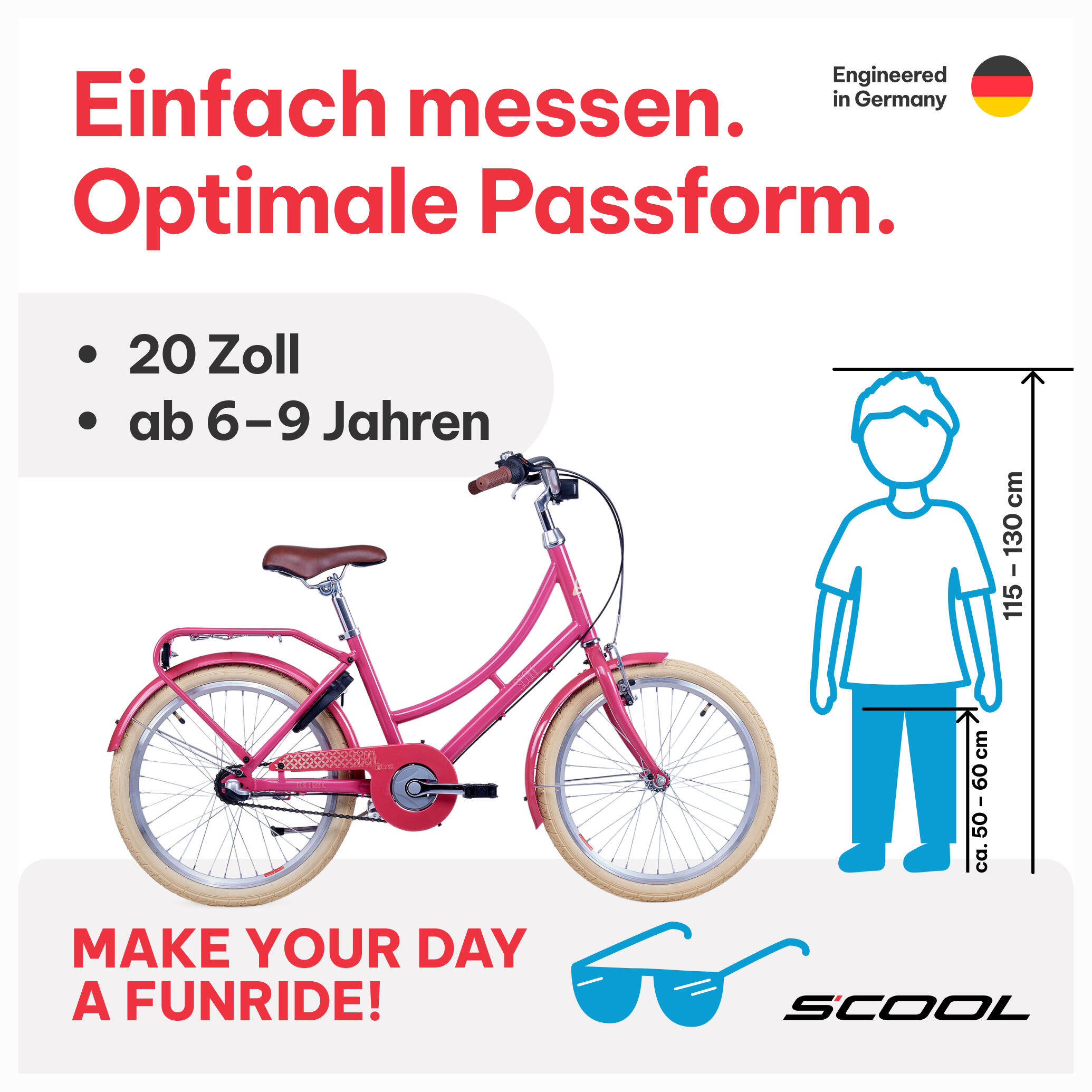 chiX classic, 20 Zoll Kinderfahrrad, 3-Gang, Braun, 115–130 cm, 6–9 Jahre 2/7