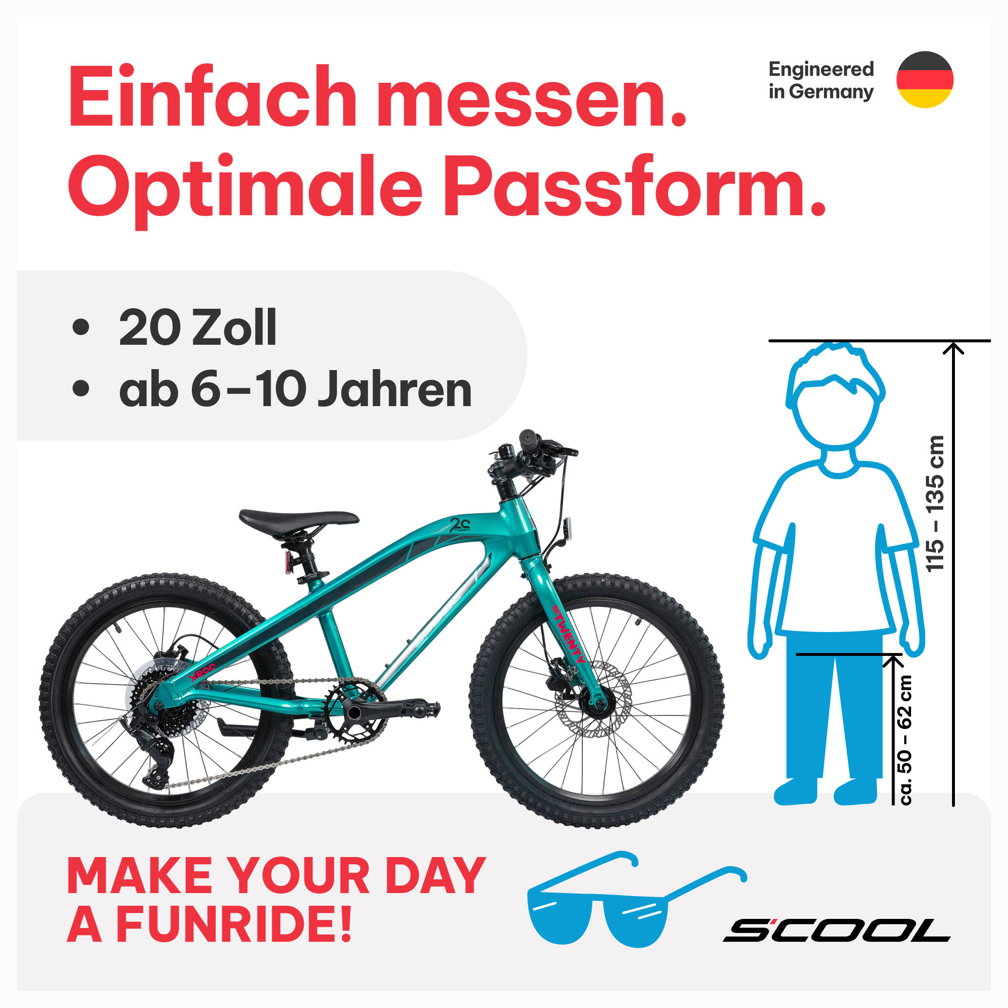 Bicicleta infantil de 20 pulgadas – S'COOL Xroc TWENTY – Shimano MTB de 8 veloci 2/7