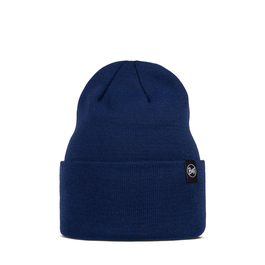 Buff Knitted Hat Dark Blue