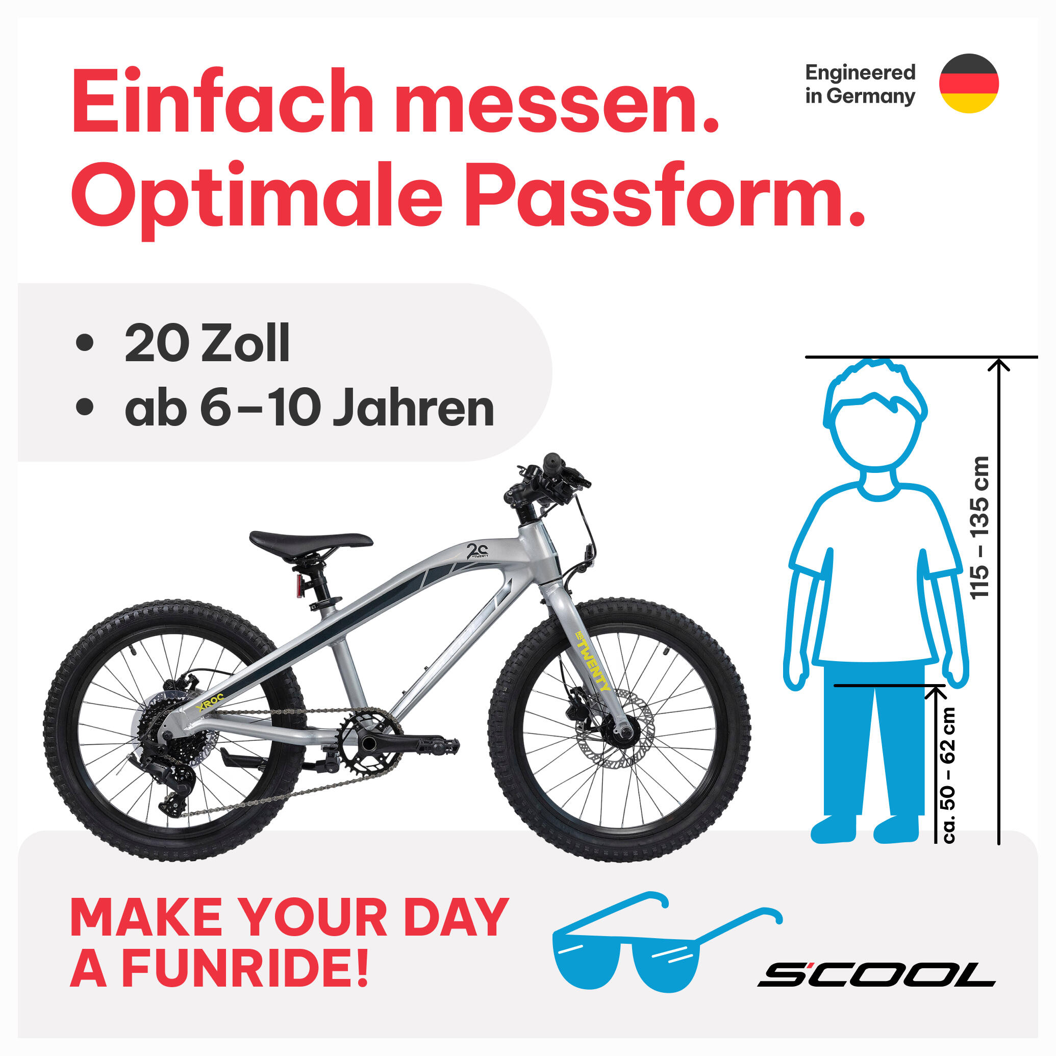 Bicicleta infantil de 20 pulgadas – S'COOL Xroc TWENTY – Shimano MTB de 8 veloci 2/7